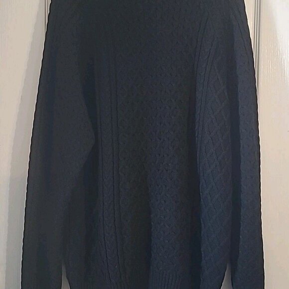 Nike Life Cable Knit Men's Size Medium Black Turtleneck Sweater FB7770-010 New - Picture 3 of 6